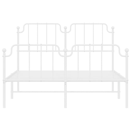 Estrutura de cama com cabeceira e pés 150x200 cm metal branco