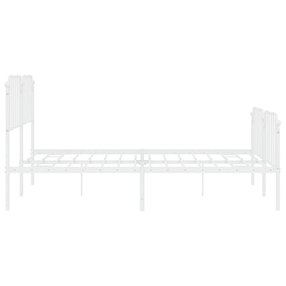 Estrutura de cama com cabeceira e pés 180x200 cm metal branco