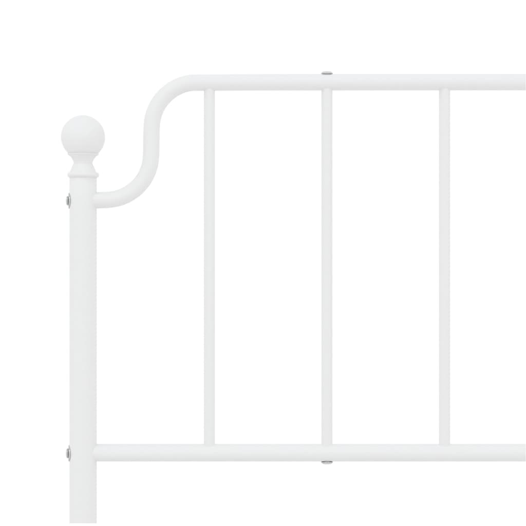 Estrutura de cama com cabeceira e pés 183x213 cm metal branco