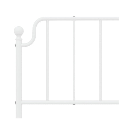 Estrutura de cama com cabeceira e pés 183x213 cm metal branco