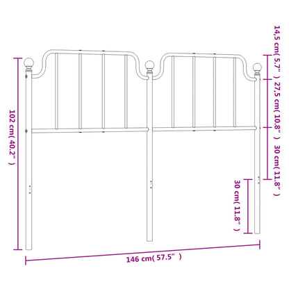 Cabeceira de cama 140 cm metal branco