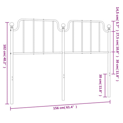 Cabeceira de cama 150 cm metal branco