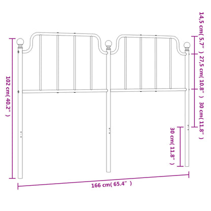 Cabeceira de cama 160 cm metal branco