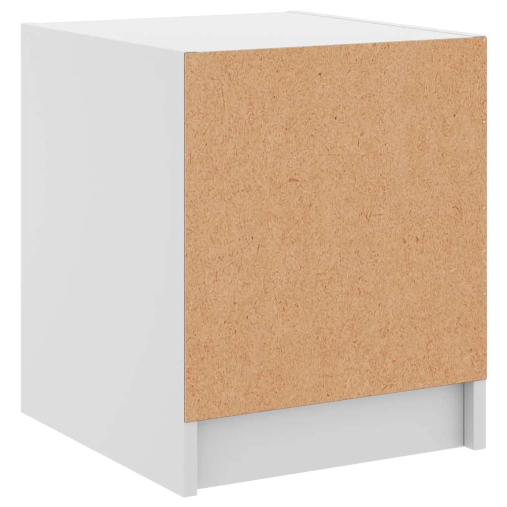 Mesas de cabeceira c/ portas de vidro 2 pcs 35x37x42 cm branco