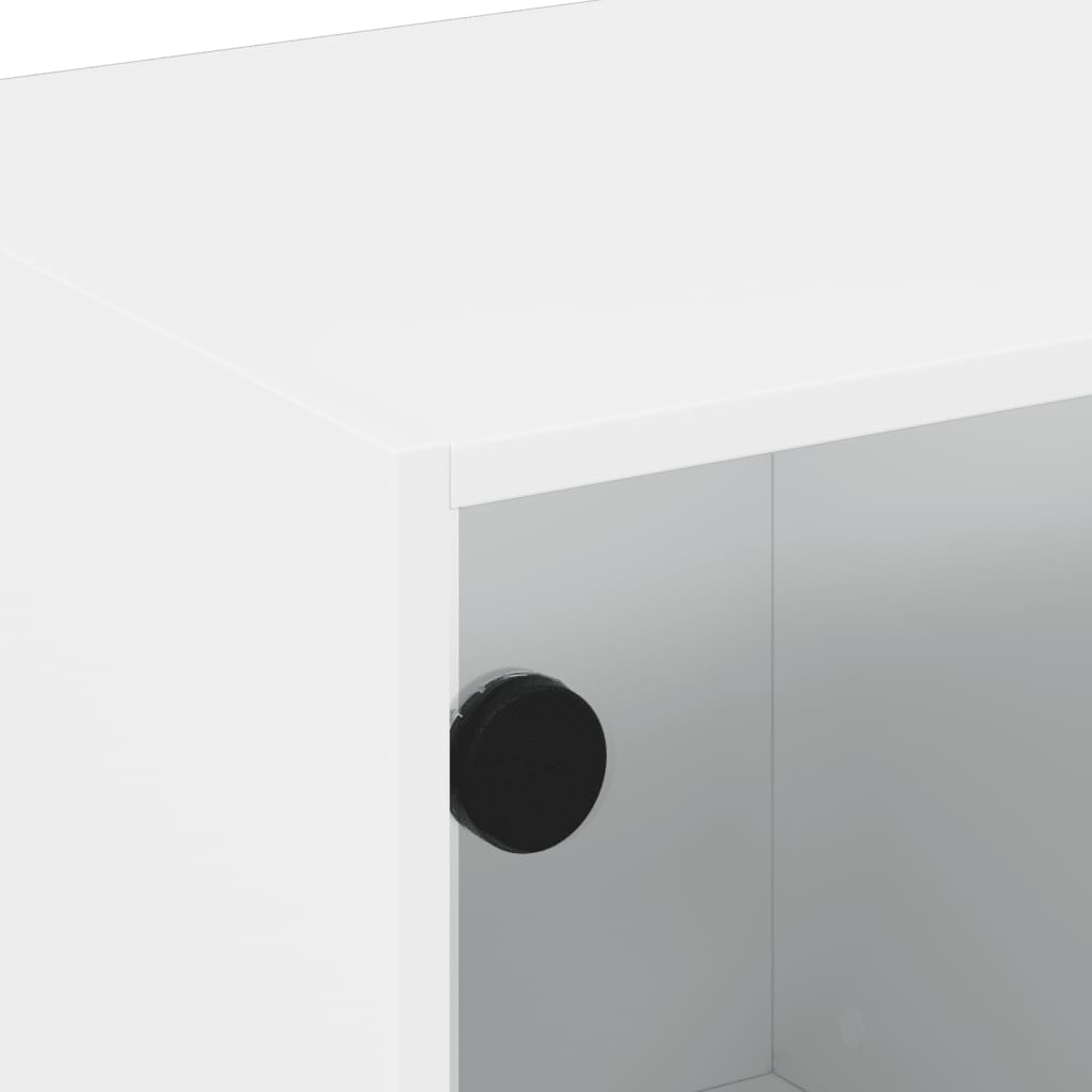 Móvel de TV c/ portas de vidro 68x37x42 cm branco