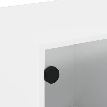 Mesa de centro c/ portas de vidro 68x50x42 cm branco