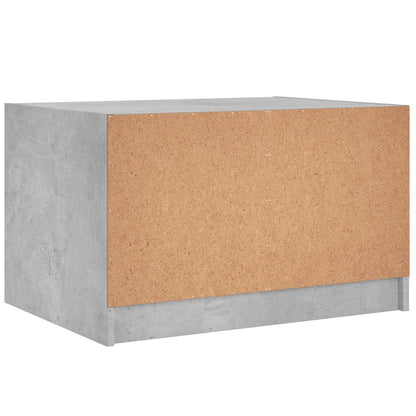 Mesa de centro c/ portas de vidro 68x50x42 cm cinza cimento