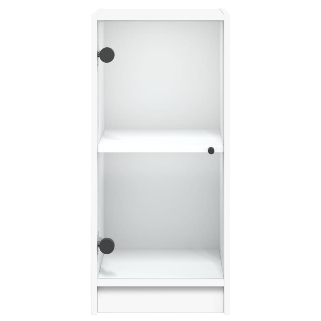 Armário de apoio c/ portas de vidro 35x37x75,5 cm branco