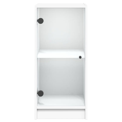 Armário de apoio c/ portas de vidro 35x37x75,5 cm branco