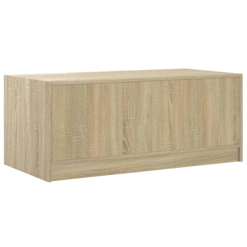 Mesa de centro c/ portas de vidro 102x50x42 cm carvalho sonoma