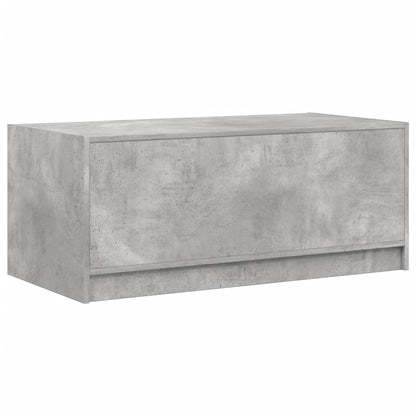 Mesa de centro c/ portas de vidro 102x50x42 cm cinza cimento