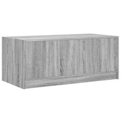 Mesa de centro c/ portas de vidro 102x50x42 cm cinza sonoma