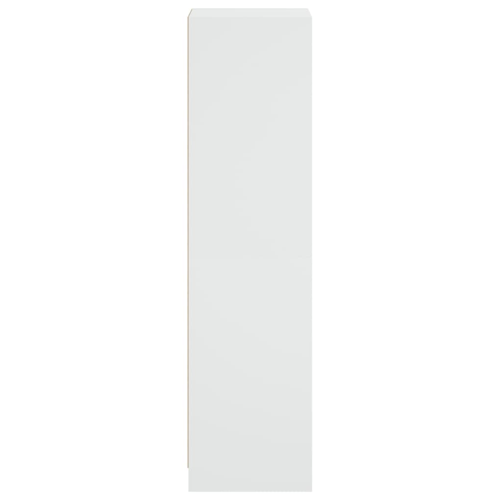 Aparador Soft - Com Portas de Vidro - Cor Branco 35x37x142 cm - Design Nórdico