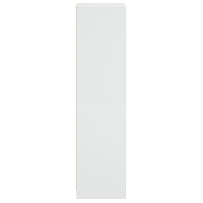 Aparador Soft - Com Portas de Vidro - Cor Branco 35x37x142 cm - Design Nórdico