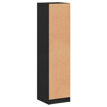 Aparador Soft - Com Portas de Vidro - Cor Preto 35x37x142 cm - Design Nórdico