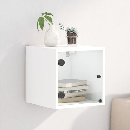 Mesa de cabeceira c/ porta de vidro 35x37x35 cm branco