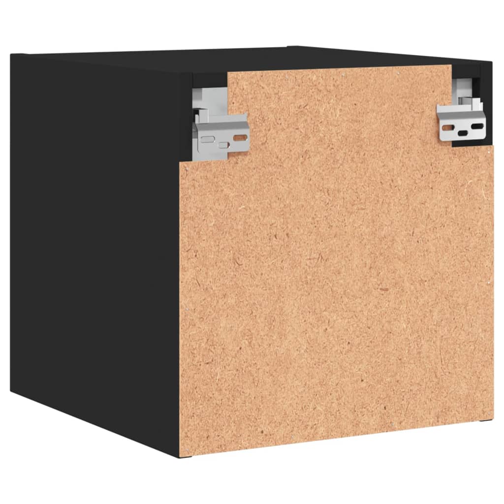 Mesas de cabeceira c/ portas de vidro 2 pcs 35x37x35 cm preto