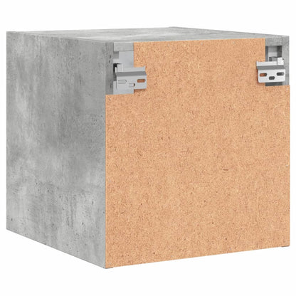 Mesa cabeceira c/ porta vidro 2 pcs 35x37x35cm cinzento cimento