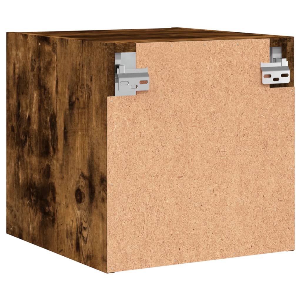 Mesa cabeceira c/ portas vidro 2 pcs 35x37x35cm carvalho fumado