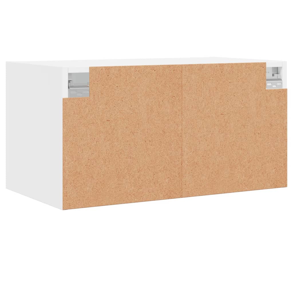 Armários parede c/ portas de vidro 2 pcs 68,5x37x35 cm branco