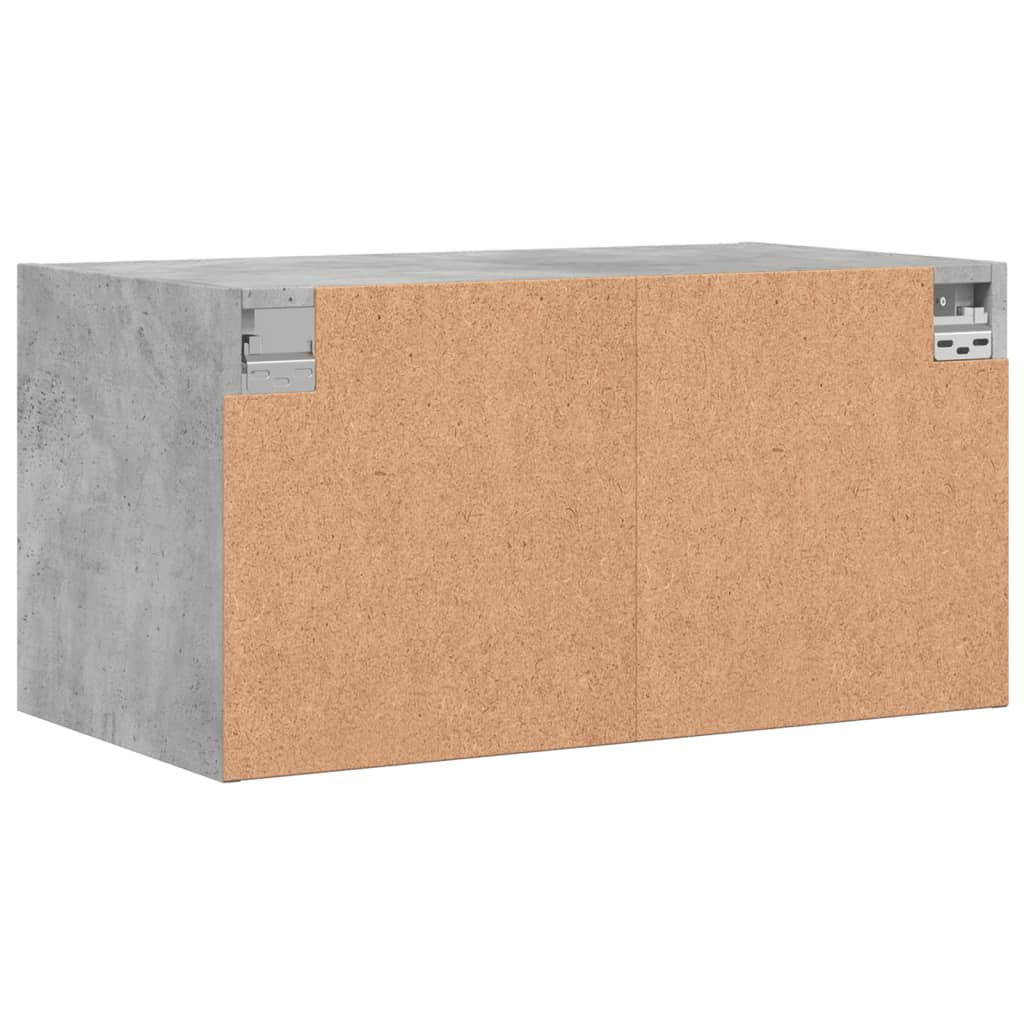 Armário parede c/ porta vidro 2 pcs 68,5x37x35 cm cinza cimento