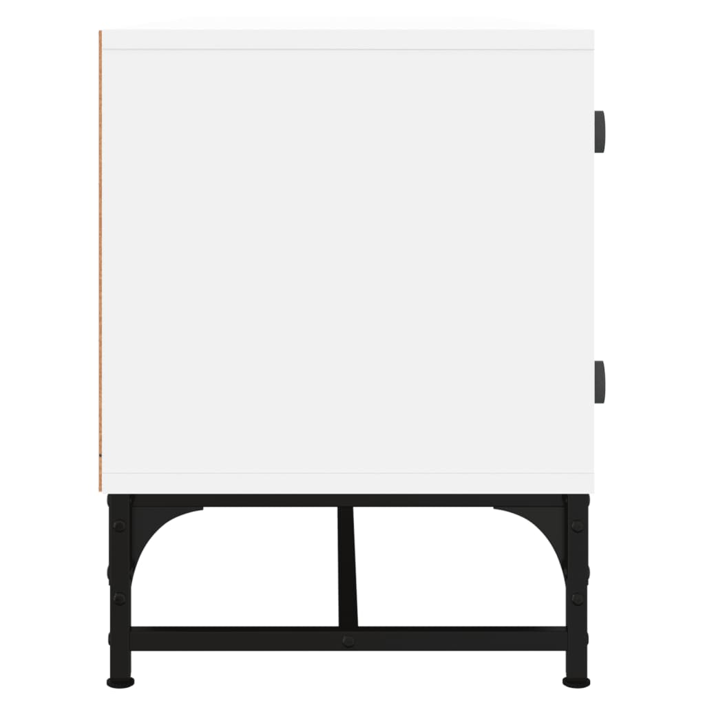 Móvel de TV Yola - Com Portas de Vidro - Cor Branco - 102x37x50 cm - Design Nórdico