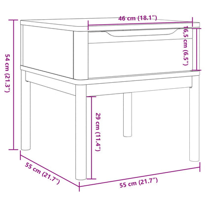 Mesa para candeeiro FLORO 55x55x54 cm pinho maciço castanho mel