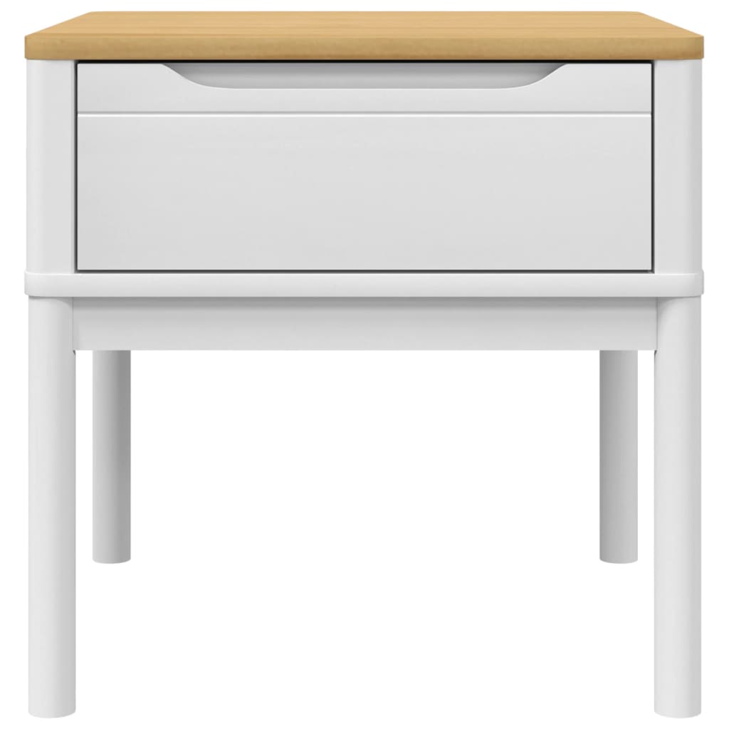 Mesa para candeeiro FLORO 55x55x54 cm pinho maciço branco