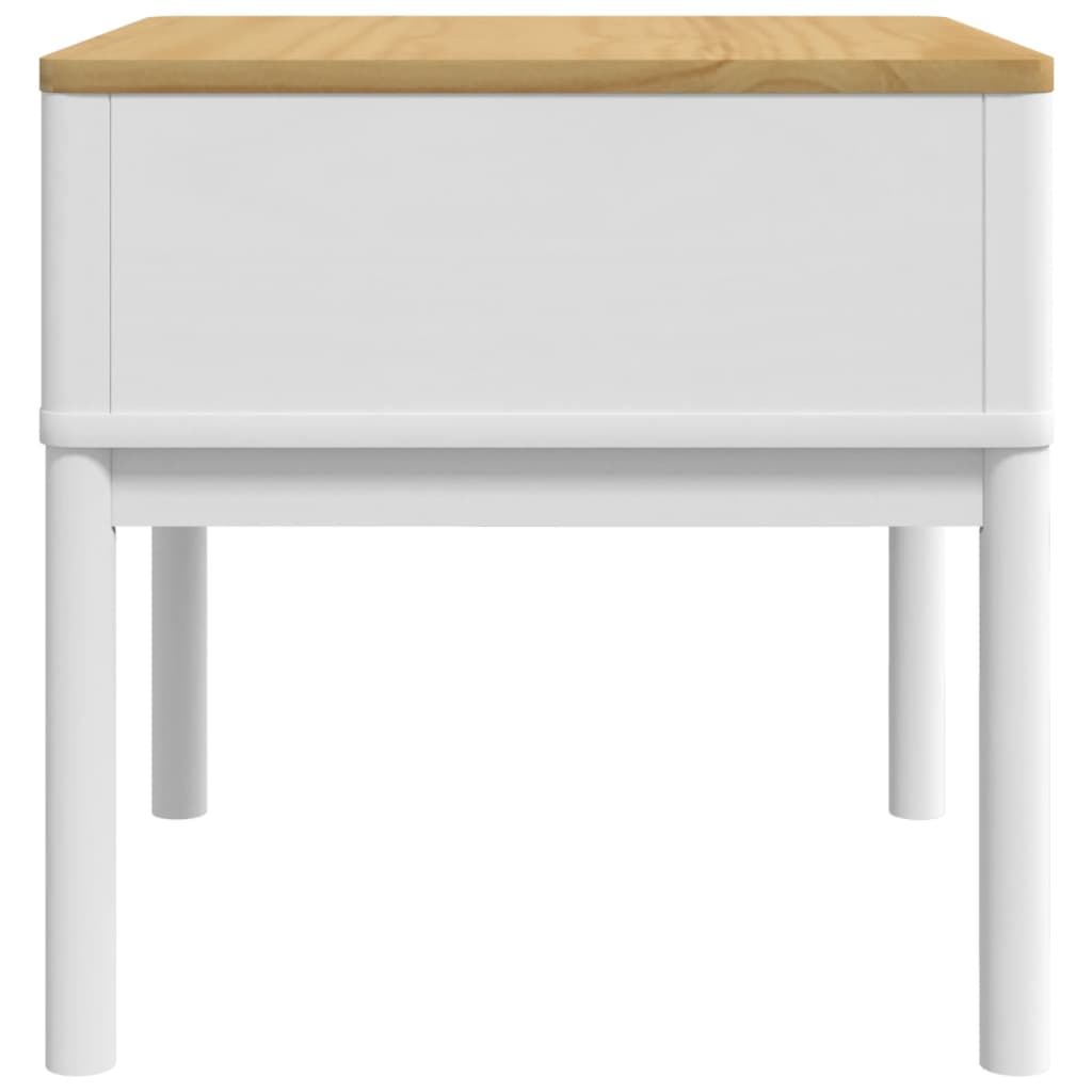 Mesa para candeeiro FLORO 55x55x54 cm pinho maciço branco