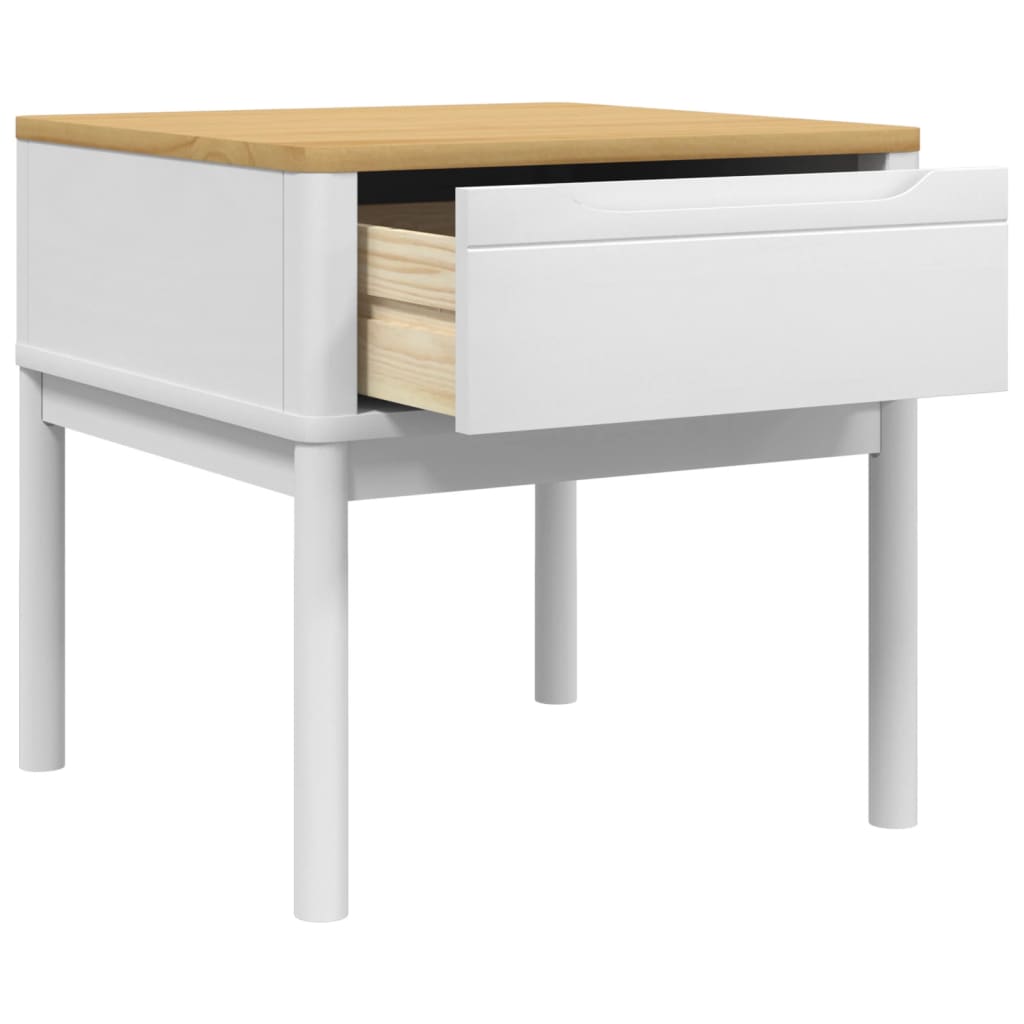 Mesa para candeeiro FLORO 55x55x54 cm pinho maciço branco