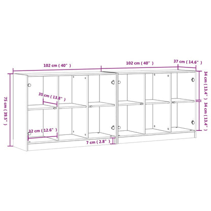 Estante c/ portas 204x37x75 cm derivados de madeira branco