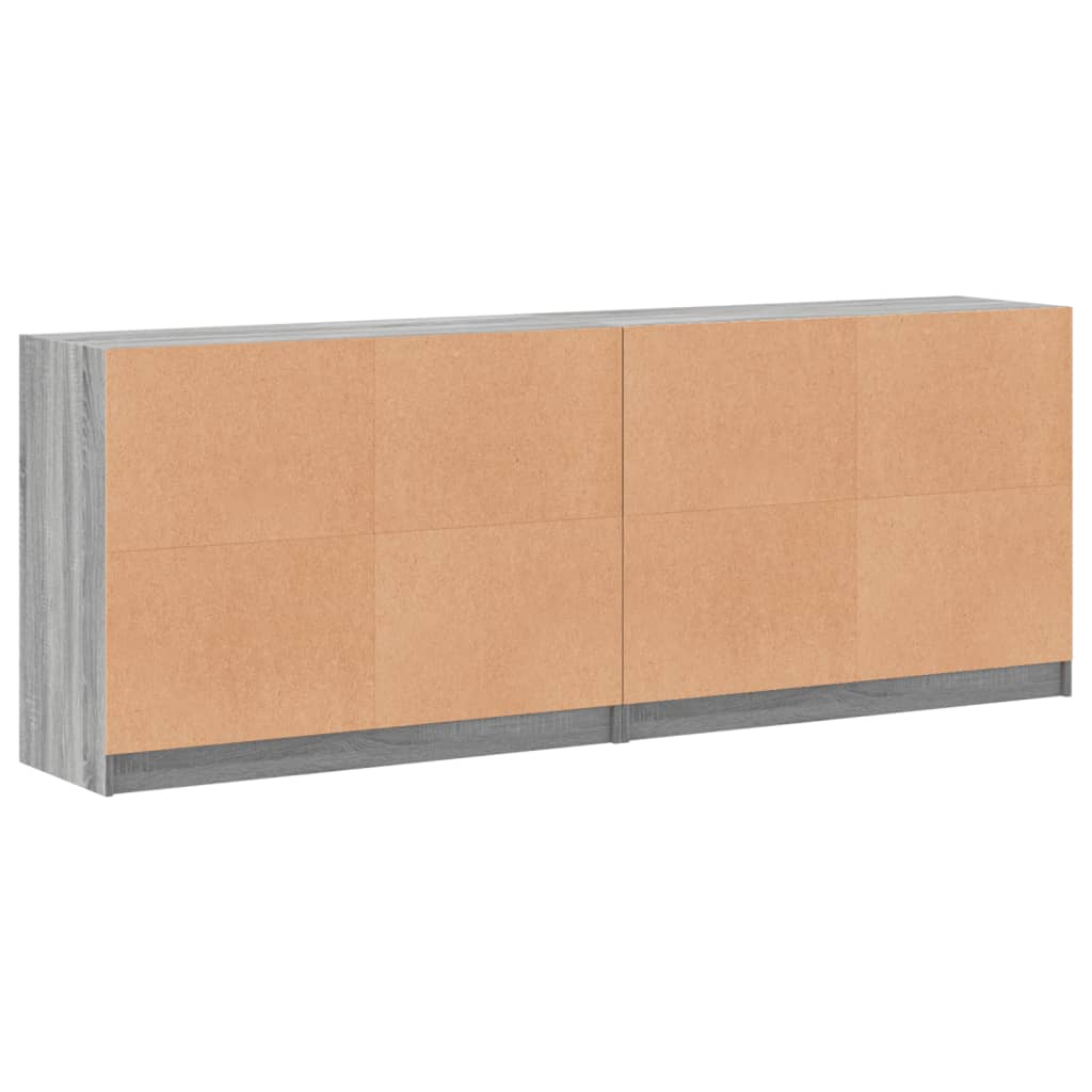 Estante c/ portas 204x37x75 cm derivados madeira cinza sonoma