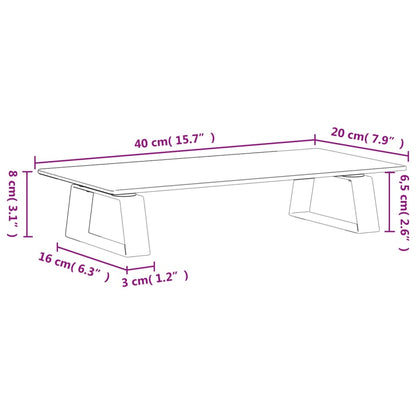 Suporte para monitor 40x20x8 cm vidro temperado e metal branco