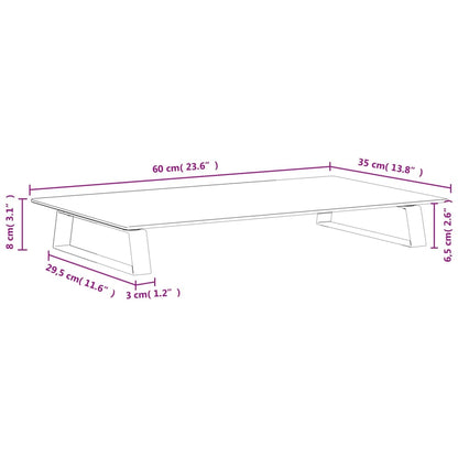 Suporte para monitor 60x35x8 cm vidro temperado e metal branco