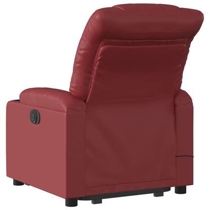 Poltrona massagens reclinável couro artificial vermelho tinto