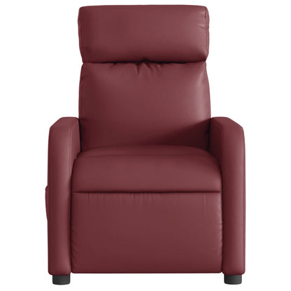 Poltrona massagens reclin. elétrica couro artif. vermelho-tinto