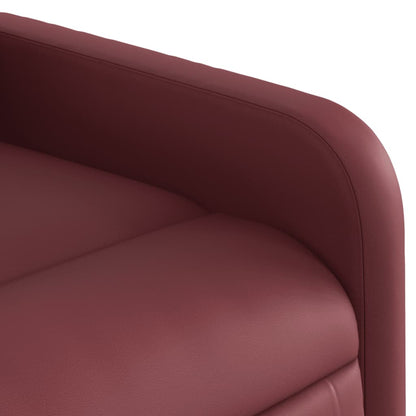 Poltrona reclin. elevatória elétrica couro artif vermelho-tinto