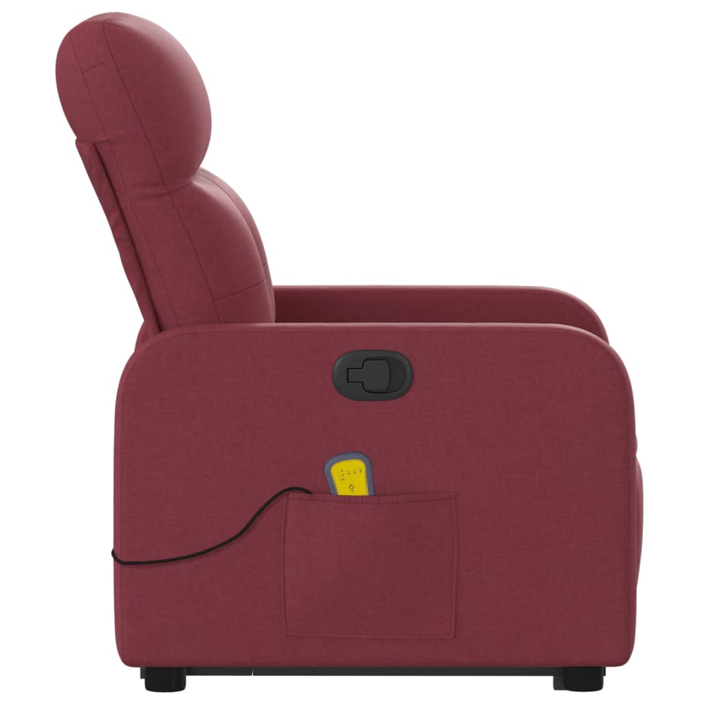 Poltrona de massagens reclin. elevatória tecido vermelho tinto