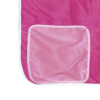 Cama alta p/ criança c/ cortinas 90x190 cm pinho maciço rosa