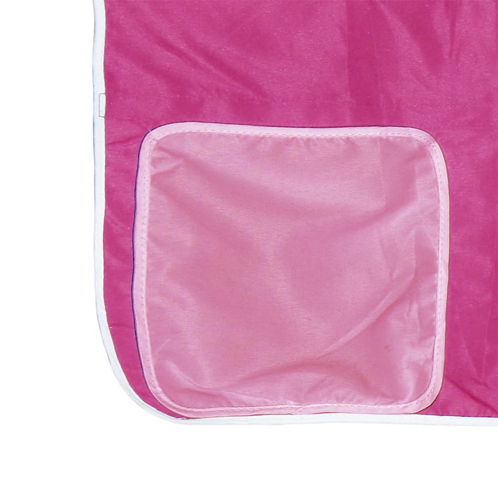 Cama alta p/ criança c/ túnel 90x190 cm pinho maciço rosa