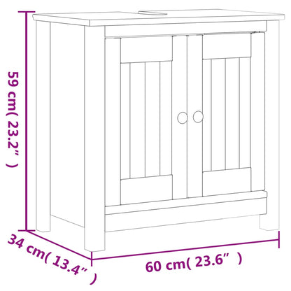 2 pcs conjunto de móveis para WC BERG pinho maciço branco