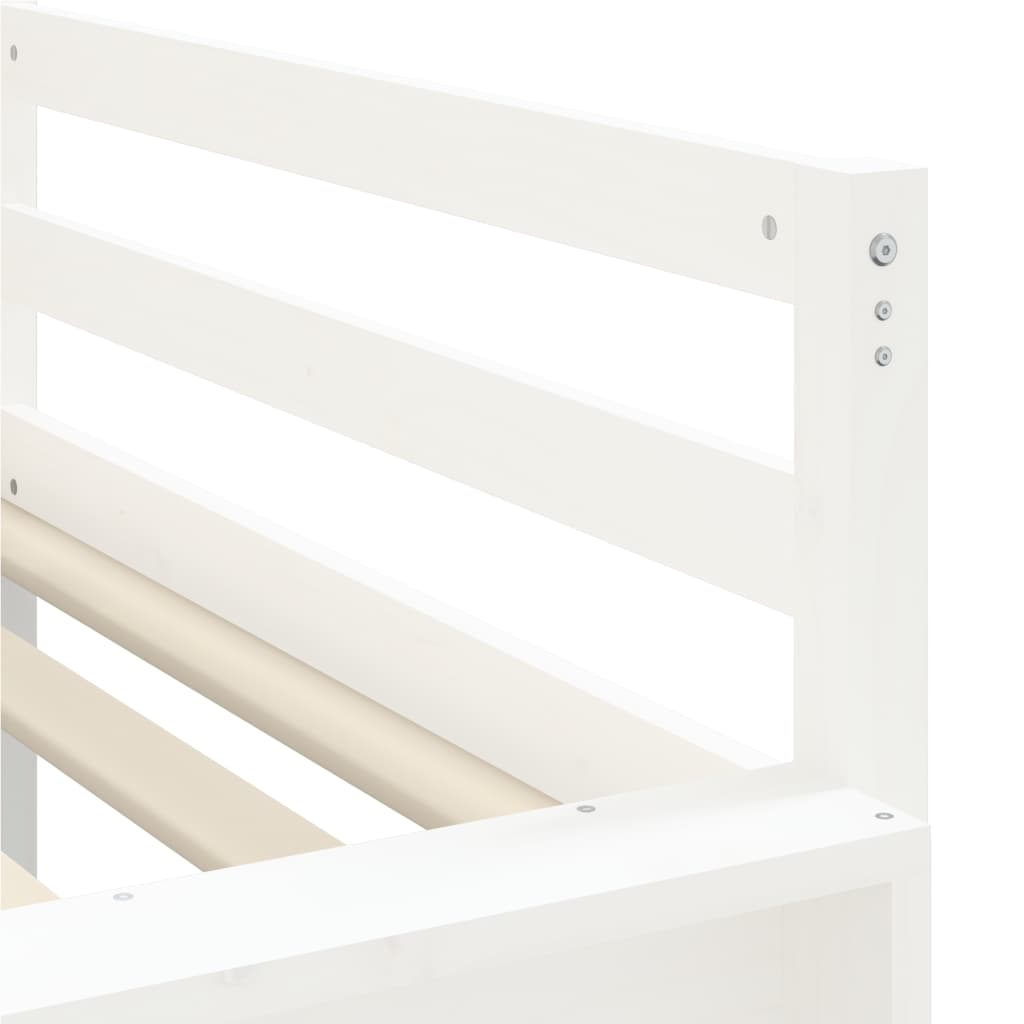 Cama alta p/ criança c/ escorrega 90x190 cm pinho maciço branco