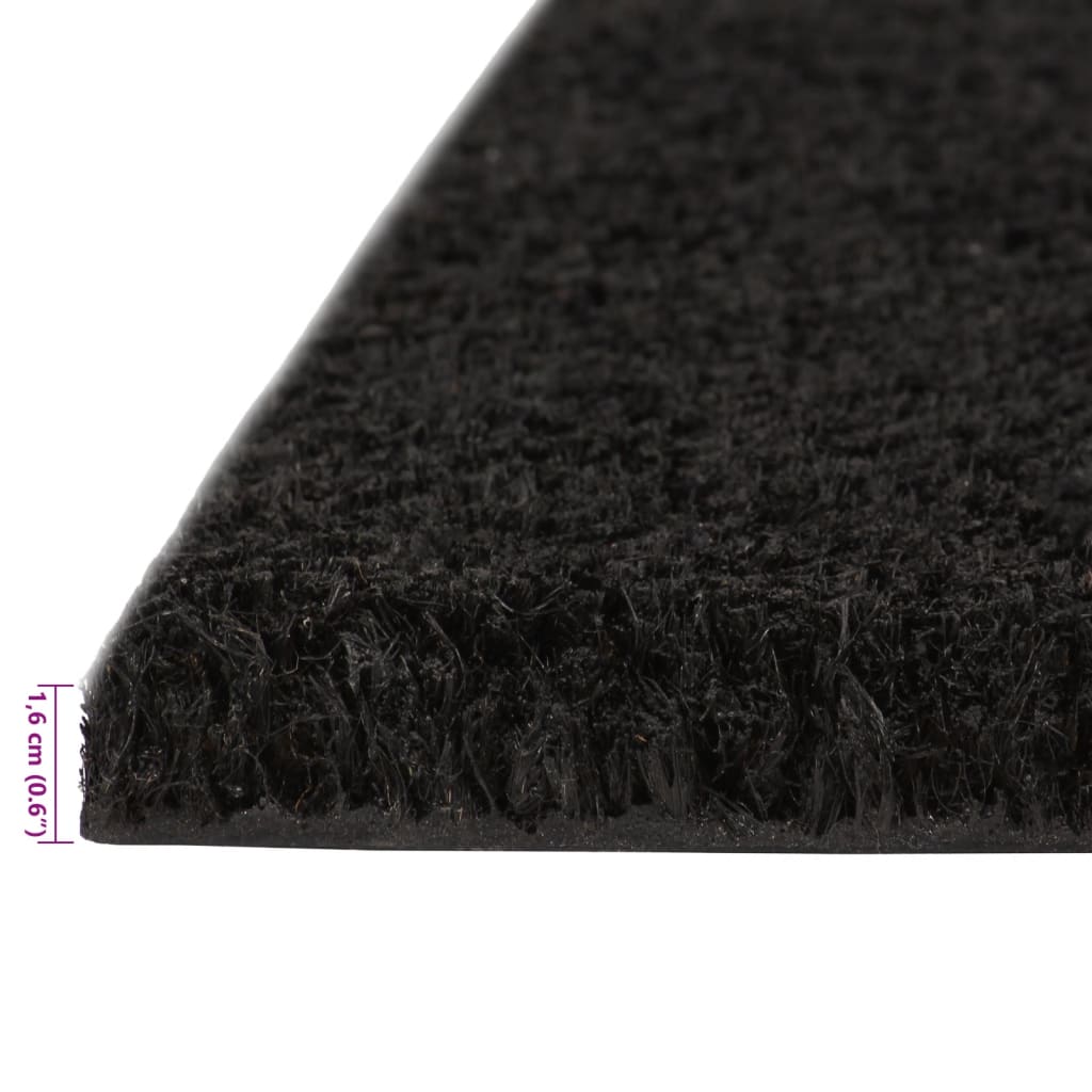 Tapetes porta 2 pcs 40x60 cm fibra coco tufada preto