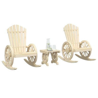 3 pcs conjunto lounge de jardim madeira de abeto maciça