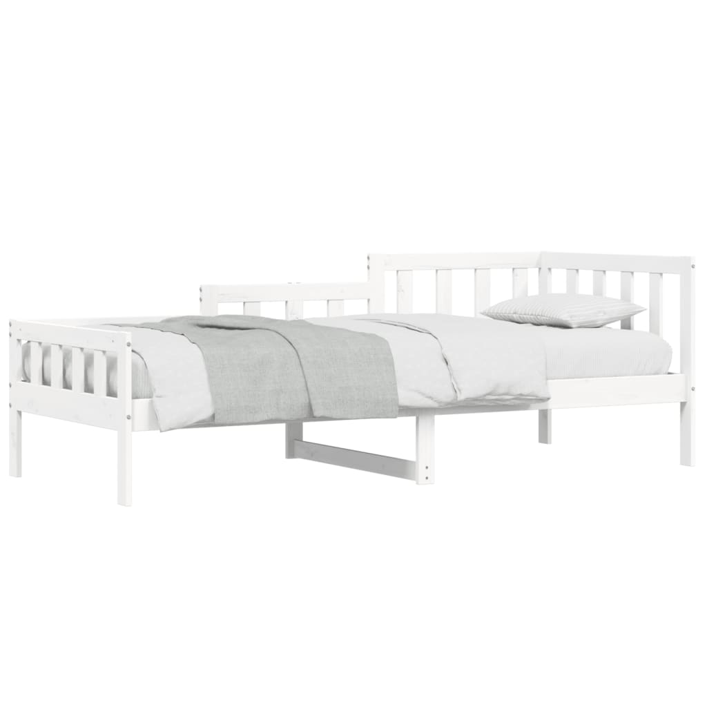 Sofá-cama 80x200 cm madeira de pinho maciça branco