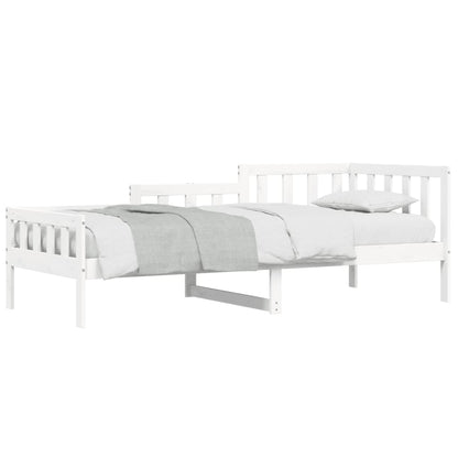 Sofá-cama 80x200 cm madeira de pinho maciça branco