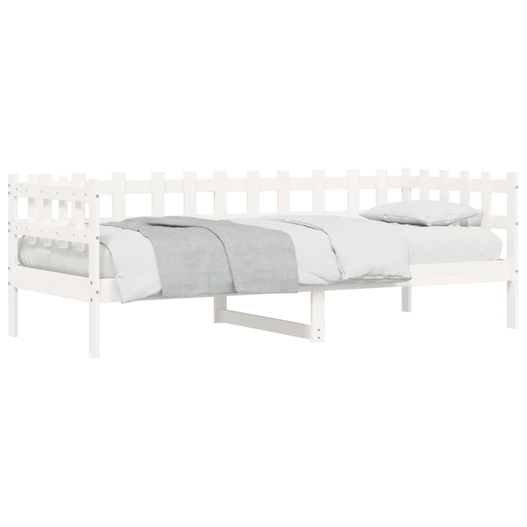 Sofá-cama 90 x 200 cm madeira de pinho maciça branco