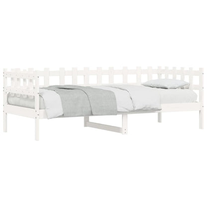 Sofá-cama 90 x 200 cm madeira de pinho maciça branco