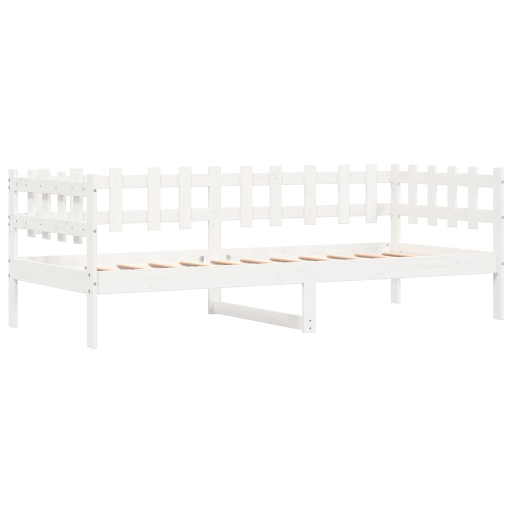 Sofá-cama 90 x 200 cm madeira de pinho maciça branco