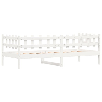 Sofá-cama 90 x 200 cm madeira de pinho maciça branco